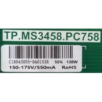 MAIN / FUENTE / (COMBO) / SCEPTRE / C18043055 / TP.MS3458.PC758 / U550CV-UMR / PANEL HV550QUB_H11 / MODELO W55