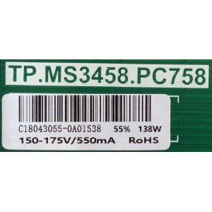 MAIN / FUENTE / (COMBO) / SCEPTRE / C18043055 / TP.MS3458.PC758 / U550CV-UMR / PANEL HV550QUB_H11 / MODELO W55