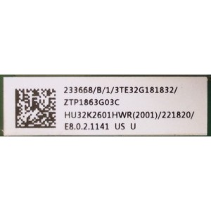 MAIN / SHARP / 233668 / RSAG7.820.7900/ROH / 221820 / HU32K2601HWR / PANEL HD315K2H81-B1\S2\BBY\GM\ROH / MODELO LC-32LB591U