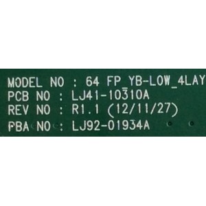 BUFFER / SAMSUNG / LJ92-01934A / 934A / LJ41-10310A / PANEL'S S64FH-YE02 / S64FH-YB04 / MODELO PN64F8500AFXZA US01