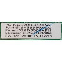 MAIN / FUENTE / (COMBO) / INSIGNIA / A18063157 / TP.3553.PC906 / T500HVN07.5 / PANEL 536D5006AF11 / 