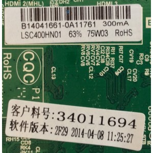 MAIN / FUENTE / (COMBO) / 34011694 / B140041661 /TP.MS3393.PB851 / PANEL V390HJ5-XCPE1 / MODELO ELEFW408