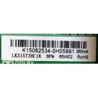 MAIN / FUENTE / (COMBO) / WESTINGHOUSE / K15082534 / TP.MS3393.PB801 / PANEL LK315T3HC1K / MODELO WD32HB1120-C