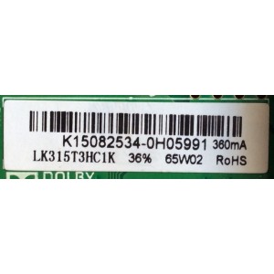 MAIN / FUENTE / (COMBO) / WESTINGHOUSE / K15082534 / TP.MS3393.PB801 / PANEL LK315T3HC1K / MODELO WD32HB1120-C