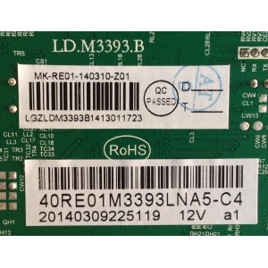 MAIN / RCA / 40RE01M3393LNA5-C4 / LD.M3393.B / MK-RE01-140310-Z01 / MODELO LED40C45RQ 