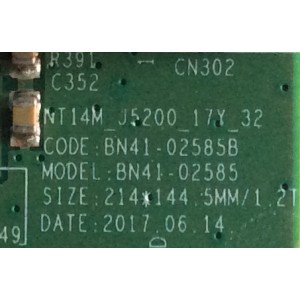 MAIN / SAMSUNG / BN94-11899X / BN41-02585B / BN97-12762T / PANEL CY-JM049BGLV1H / MODELO UN49J5200AFXZX FA01