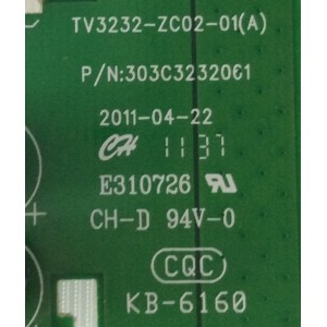 LED DRIVER / WESTINGHOUSE / 303C3232061 / TV3232-ZC02-01(A) / PANEL T315XW04 V.8 / MODELO LD-3240