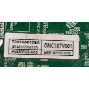 MAIN FUENTE ((COMBO)) PARA TV ONN FHD / NUMERO DE PARTE T201808109A / TP.MS3553.PB801 / HV430FHB-N10 / 8142127352157 / PANEL CN430CN6210 / DISPLAY HV430FHB-N10 REV.1.1 / MODELO ONC18TV001 (43'' PULGADAS)