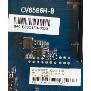 MAIN / RCA / NUMERO DE PARTE 216586003 / 7.D6586HB / CV6586H-B / W458N5003 / 20180929 / MODELO RNSMU6536-B 
