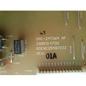 BACKLIGHT INVERSOR / SHARP RDENC2548TPZZ / DAC-24T064AF / MODELO SANYO DP32648 P32648-02