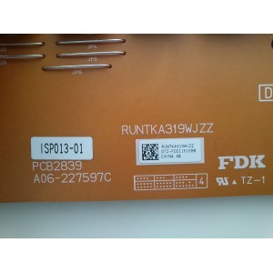 BACKLIGHT INVERSOR / SHARP RUNTKA319WJZZ / PCB2839 / A06-227597C / MODELO LC-42D64U