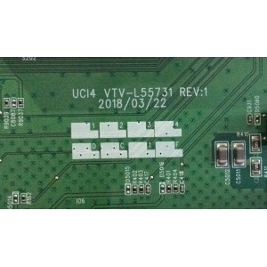 MAIN PARA TV TOSHIBA·FIRE TV 4K·UHD·HDR / NUMERO DE PARTE 691V0G001A0 / 631V0G001A0 / VTV-L55731 / UCI4 VTV-L55731 REV. 1 / PANEL K430WDRB / DISPLAY T430QVN03.0 / MODELO 43LF621U19