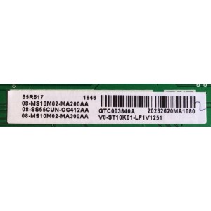 MAIN PARA TV TCL / NUMERO DE PARTE 08-SS65CUN-OC412AA / 40-MST10M-MAH4HG / 08-MS10M02-MA200AA / 08-MS10M02-MA300AA / V8-ST10K01-LF1V1251 / MST10M / PANEL LVU650NDBL / MODELOS 65R615 / 65R613 / 65R617 / 65R613 LEAA