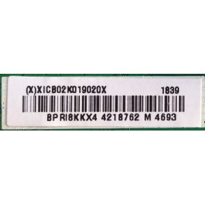 MAIN / VIZIO / XICB02K019020X / 715G8320-M02-B03-004Y / (X)XICB02K019020X / PANEL TPT430H3-HVN01U REV:S272R / MODELO D43F-F1 LTTWVOU