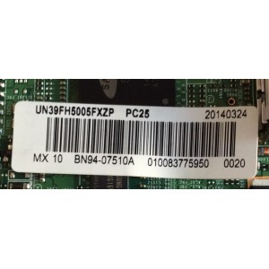 MAIN / SAMSUNG BN94-07510A / BN97-07055P / BN41-02100A / E88441 / PANEL CY-DF390BGAV1H / MODELO UN39FH5005FXZP