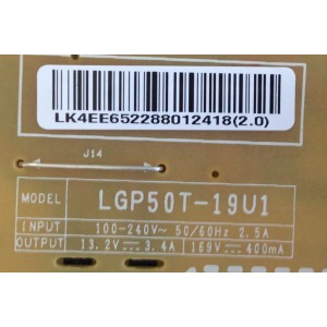 FUENTE DE PODER / LG / EAY65228801 / EAX68249201(1.8) / LGP50T-19U1 / MODELO 50UM7300AUE.BUSJLJM