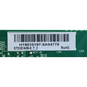 MAIN  TOSHIBA / CN2T1D200010ID / H19010197 / TD.T950.61 / FW:1626+93 / PANEL ST3151A05-8 / MODELO 32LF221U19