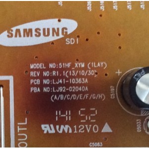 MAIN Y-SUS SAMSUNG / BN96-30192A / LJ41-10363A / LJ92-02040A / MODELO PN51F5300BFXZA TS02