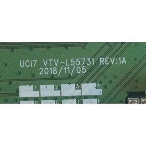 MAIN TOSHIBA / 691V0G00410 / 631V0G00410 / UC17 VTV-L55731 REV:1A / PANEL U500DU01-TT107 / DISPLAY T500QVN03.7 / MODELO 50LF711U20