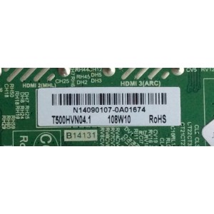 MAIN FUENTE (COMBO) ELEMENT / 34012398 / N14090107 / TP.MS3393.PC821 / PANEL'S V500HJ1-PE8 / T500HVN04.1 / MODELO ELEFW504
