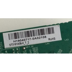 MAIN TOSHIBA / CN2T1D200008ID / TD.T950.61 / H19040717 / PANEL U320DH05TR105 / MODELO 32LF221U19