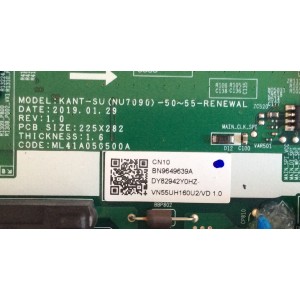 MAIN FUENTE (COMBO) SAMSUNG / BN96-49639A / ML41A050500A / VN55UH160U2/VD / BN9649639A / PANEL CY-NN055HGHV6H / DISPLAY ST5461D08-3 / CY-NN055HGHVBH / MODELOS UN55NU6080FXZA CA02 / UN55NU6900FXZA CA02 / UN55NU6950FXZA CA03