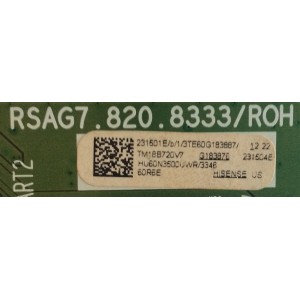MAIN HISENSE / 231501 / RSAG7.820.8333/ROH / 231504 / HU60N3500UWR / 3TE60G183 / PANEL HD600N3U22-L2\S0\GM\ROH 2332225 / MODELO 60R6E R60G1838