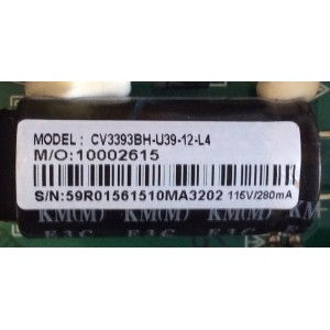 MAIN FUENTE (COMBO) WESTINGHOUSE / 34014657 / CV3393BH-U39 / CV3393BH-U39-12-L4 / 10002615 / PANEL LSC400HN02-G02 / MODELO DWM40F3G1 TW-78851-S040V