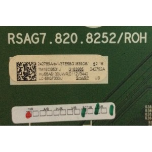 MAIN SHARP / 242789A / RSAG7.820.8252/ROH / 242792A / HU58A6130UWR(0112) / 3TE58G183 / 242789B / 242792B / 242789 / 242792 / PANEL`S HD580S1U91-L1\S0\GM\ROH / HD580S1U91-L1\S0\GM\CKD\ROH / MODELO LC-58Q7330U 58G183985H / LC-58Q7330U 58G183981H