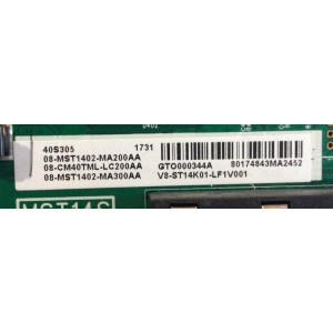 MAIN / TCL 08-CM40TML-LC200AA / 40-MST14S-MAD2HG / MST14S / V8-ST14K01-LF1V001 / 08-MST1402-MA200AA / 08-MST1402-MA300AA / E248779 / PANEL LVF395ND1L MD9W00 / MODELOS 40S305 / 40S305LBCA