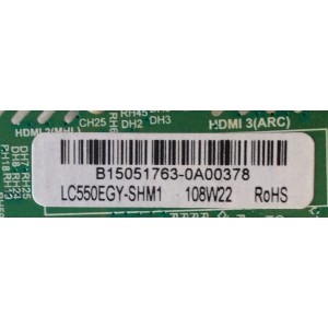 MAIN FUENTE (COMBO) PROSCAN / B15051763 / TP.MS3393.PC821 / PANEL LC550EGY-SHM1 / MODELO PLED5529A-D A1506