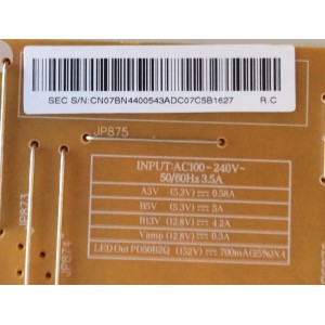 FUENTE DE PODER SAMSUNG / BN44-00543A / PD50B2Q_CDY / HU10251-12040 / PANEL SE500CSA-B2  / MODELO UN50ES6900FXZA AD01