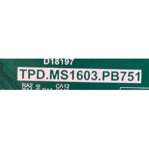 MAIN FUENTE (COMBO) RCA / RTR4060-B-US / TPD.MS1603.PB751 / CH_XC9C_A / U18123952 / PANEL C400F18-E61-C / MODELO RTR4060-B-US