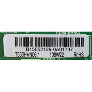 MAIN FUENTE (COMBO) WESTINGHOUSE / 34013807 / TP.MS3393.PC821 / T550HVN06.1 / B15062129 / PANEL ST5461B03-1 VER.2.1 / MODELO DWM55F1G1 TW-78951-R055B
