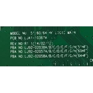 MAIN LOGICA SAMSUNG / BN96-30188A / LJ41-10387A / LJ92-02038A / 038A / PANEL S51FH-YB05 / MODELO PN51F5300BFXZA TS02