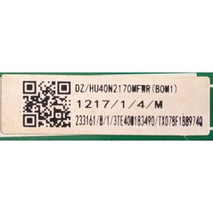 MAIN FUENTE (COMBO) HISENSE / 233161 / RSAG7.820.8317/ROH / HU40N2170MFWR(BOM1) / MODELO 40H4050E