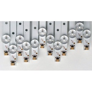 KIT DE LED PARA TV (12 PIEZAS) / PROSCAN AE0110354 / 07CS / T411 / A4F430 / A4G430 / D170217 / N170217 / JL.D55081235-031DS-M / PANEL LSC550FN14/ MODELOS PLDED5515-D-UHD / PLDED5220-UHD