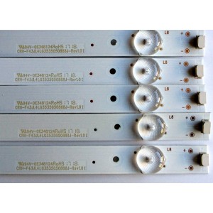 KIT DE LED´S PARA TV (5 PIEZAS) / LG 344761000019000 / B4L08HH25PEF374BF / 206311 / CRH-F43JL4LG3535050868J-REV:1.0 / PANEL  BOEI430WU1 / B0EI430WU1 / MODELO 43LJ500M-UB.CUSFLH	