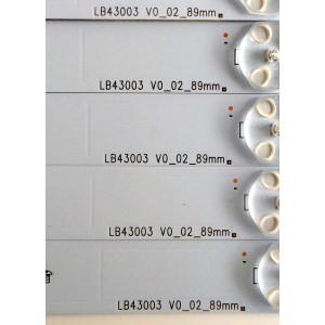 KIT DE LED`S PARA TV (5 PIEZAS) / VIEWSONIC YL-43003010-2C755-0-A-759 / LB43003 V0_02_89mm / PANEL TPV430H3-HVN01.U REV:S272B / MODELO CDE4302