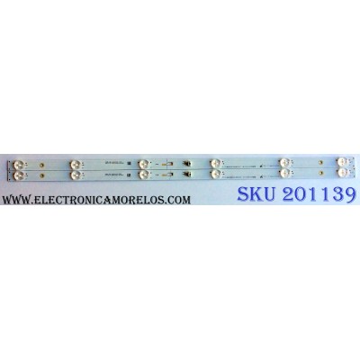KIT DE LED`S PARA TV (2 PIEZAS) / TOSHIBA 006-P1K3570A / TCL_ODM_32D1600_2x6_3030C_6S1P / REV.V2 / YHE-4C-LB320T-YHU / 241017-2R7XKM-00045 / PANEL LVW320CSDX E26 V7 / MODELO 32L310U18
