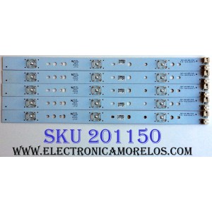 KIT DE LED`S PARA TV (5 PIEZAS) / PROSCAN 6003050414 / 32D7-LIGHT-BAR-PCB / 6050020011 / 20121028 / E331369 / MODELO PLDED3273A-B