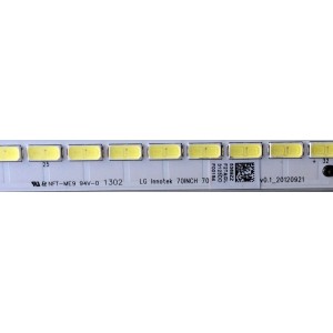 LED PARA TV SHARP (1 PIEZA) / NUMERO DE PARTE 5369ZZ / LG INNOTEK 70INCH 7030PKG 64EA REV0.1_20120921 / 20120921 / PANEL JE695D3GW8CD / MODELOS LC-70LE657U / LC-70LE550U / ((MEDIDAS 1.56M x 17CM))