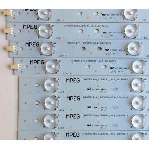 KIT DE LED´S PARA TV (14 PIEZAS) / HITACHI CHGD55LB15 / CHGD55LB16 / CHGD55LB15_LED3030_V0.8_20140613 / CHGD55LB16_LED3030_V0.8_20140613 / 850100640 / 850100642 / MODELO LE55G508