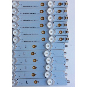 KIT DE LED´S PARA TV (12 PIEZAS) / INSIGNIA LBM500P0601-GF-1(R) / LBM500P0601-GE-1(L) / 210BZ06DR4339DL00E / 1500BUP40H0F / PANEL´S TPT500U1-QVN03.U REV:S7B0B / T500QVN03.7 / MODELO NS-50DR620NA18 