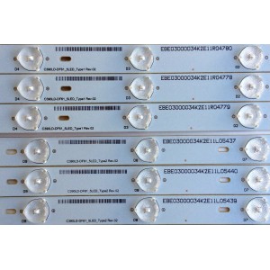 KIT DE LED´S PARA TV (10 PIEZAS) TOSHIBA C390LD-DF61_5LED / C390LD-DF61_5LED_TYPE1 REV.02 / C390LD-DF61_5LED_TYPE2 REV.02 / E227809 / PANEL C390LD-DF61 / C390LD-DF62 / V390HJ1-P02 REV C3 / MODELOS  39L1350U / 39L4300U / 39L2300U