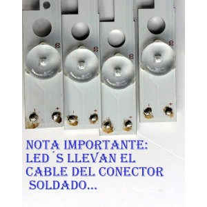 KIT DE LED´S PARA TV (4 PIEZAS) AVERA LGL4949-3030JF-ES-106 / E177671B/PEC BPM1V0 / 161012-18B/M2/30 WY-6102A-A / PANEL LSC490FN03 / MODELO 49EQX10