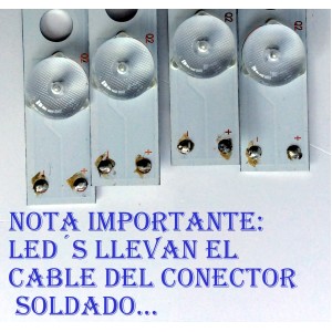 KIT DE LED´S PARA TV (4 PIEZAS) / AVERA LGL4949-3030JF-ES-106 / 161012 18B/M2/30-WY-6102A-B / PANEL LSF490FJ01-L02 / MODELO 49EQX10