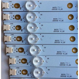 KIT DE LED´S PARA TV (14 PIEZAS) / INSIGNIA LB55120 V0_00 / LB55120 V1_00 / 210BZ07DR / 210BZ07DL / 43030M04L / PANEL TPT550U2-D072.L REV:S01B / MODELO NS-55DR620NA18