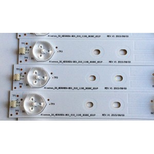 KIT DE LED´S PARA TV (11 PIEZAS) / HISENSE 1149320 / HE50SLKVH / 127MA42R-B1 / Hisense_50_HD500DU-B01_010_11x6_3030C_6S1P REV.V1 / PANEL HD500DU-B01(010)\F2\SS0\GM\ROH / MODELO 50H6C / 50H7GB1