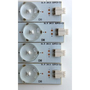 KIT DE LED´S PARA TV (4 PIEZAS) / SANYO 31.5 2K13(32PCS)-V1 / 31.5 2K13 / 32PCS-C2 / EPDHBRSF7C309-F46 / PANEL TPT315B5-A042 REV:21A / MODELO DP32D13 P32D13-00